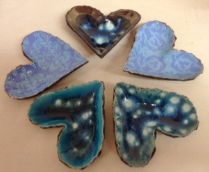 Ceramic Hearts by Victorian Bentham 